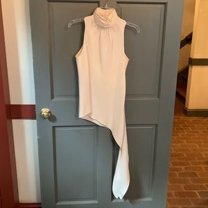 Lafayette 148 ivory silk top with side tie size 8